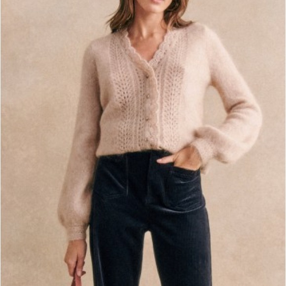 Sezane Angelie Cardigan Light Beige - Size XS - Picture 3 of 8